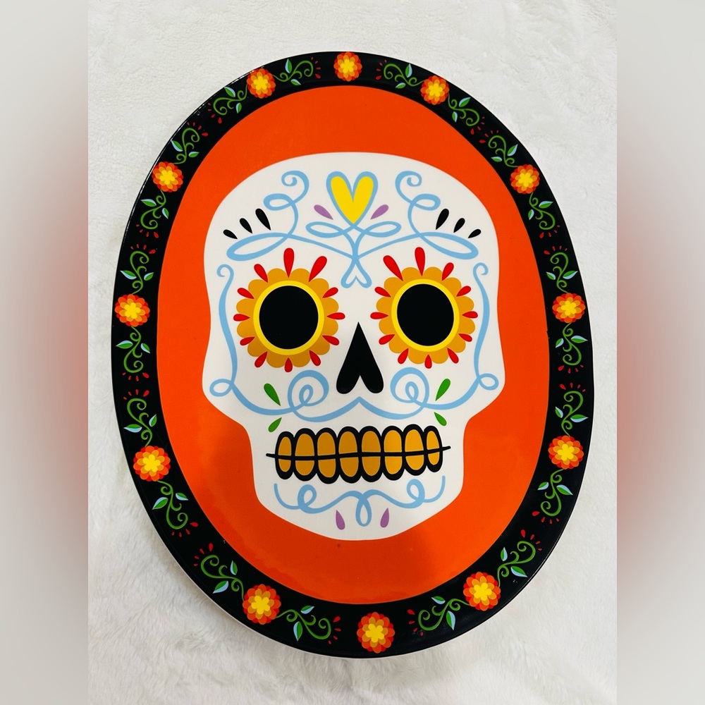Hyde And Eek Boutique Halloween Dia De Los Muertos Ceramic Platter Target Skull